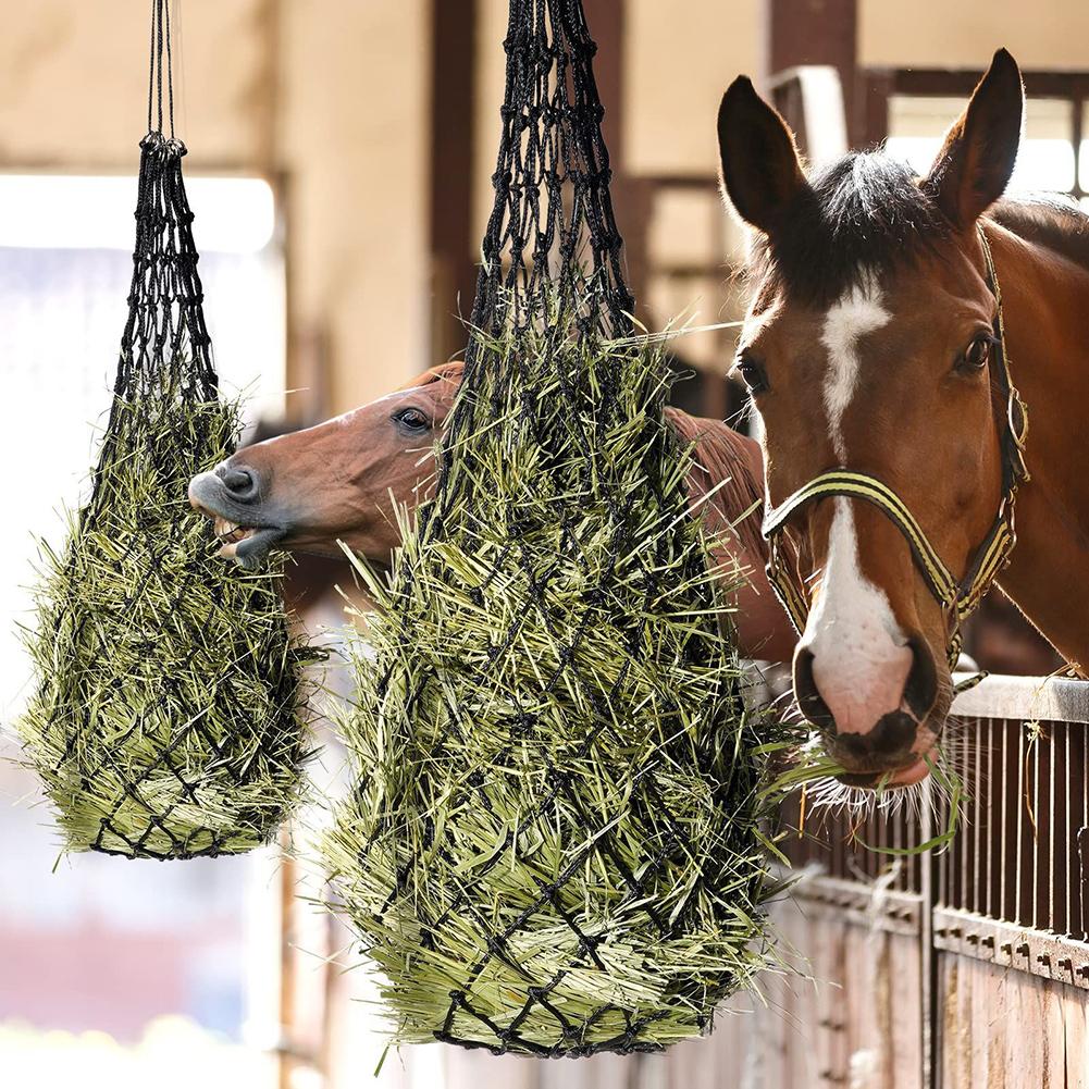 Slow Feed Hay Feeder for Horses Goat Feeder Hay Net 2 X 2 Inch Holes Large Capacity Portable Hanging Hay Net Bags For Horse