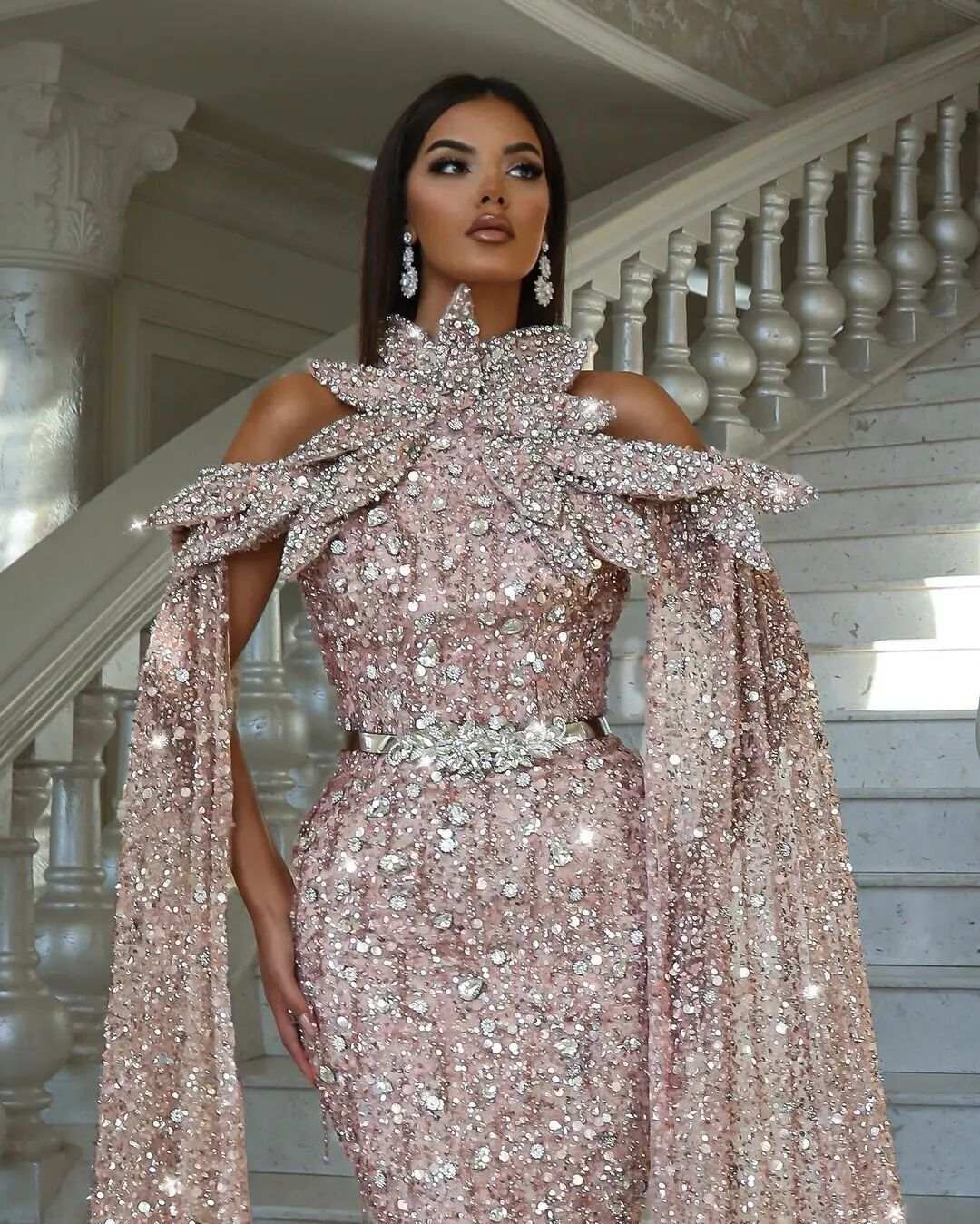 Glitter Sequined Prom Dresses Sexy Beading Applique Sleeveless Mermaid Evening Dress Women Floor Length Party Gowns Custom Made
