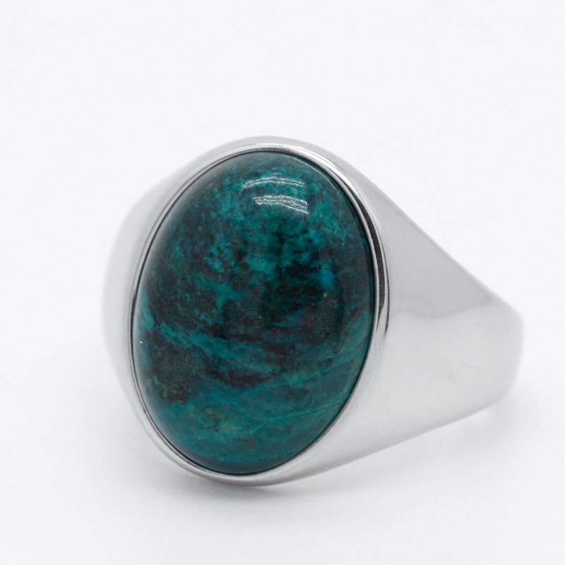 New Men's Ring with Natural Phoenix Stone for Women Jewelry 925 Sterling Silver Vintage Simple Turkey Wedding Anniversary Rings