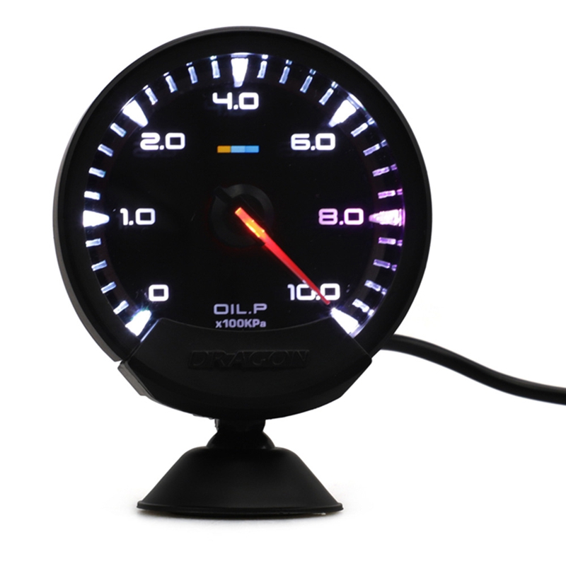 60Mm 12V Auto Gauge Oil Pressure Gauge White Light With Sensor For Greddy