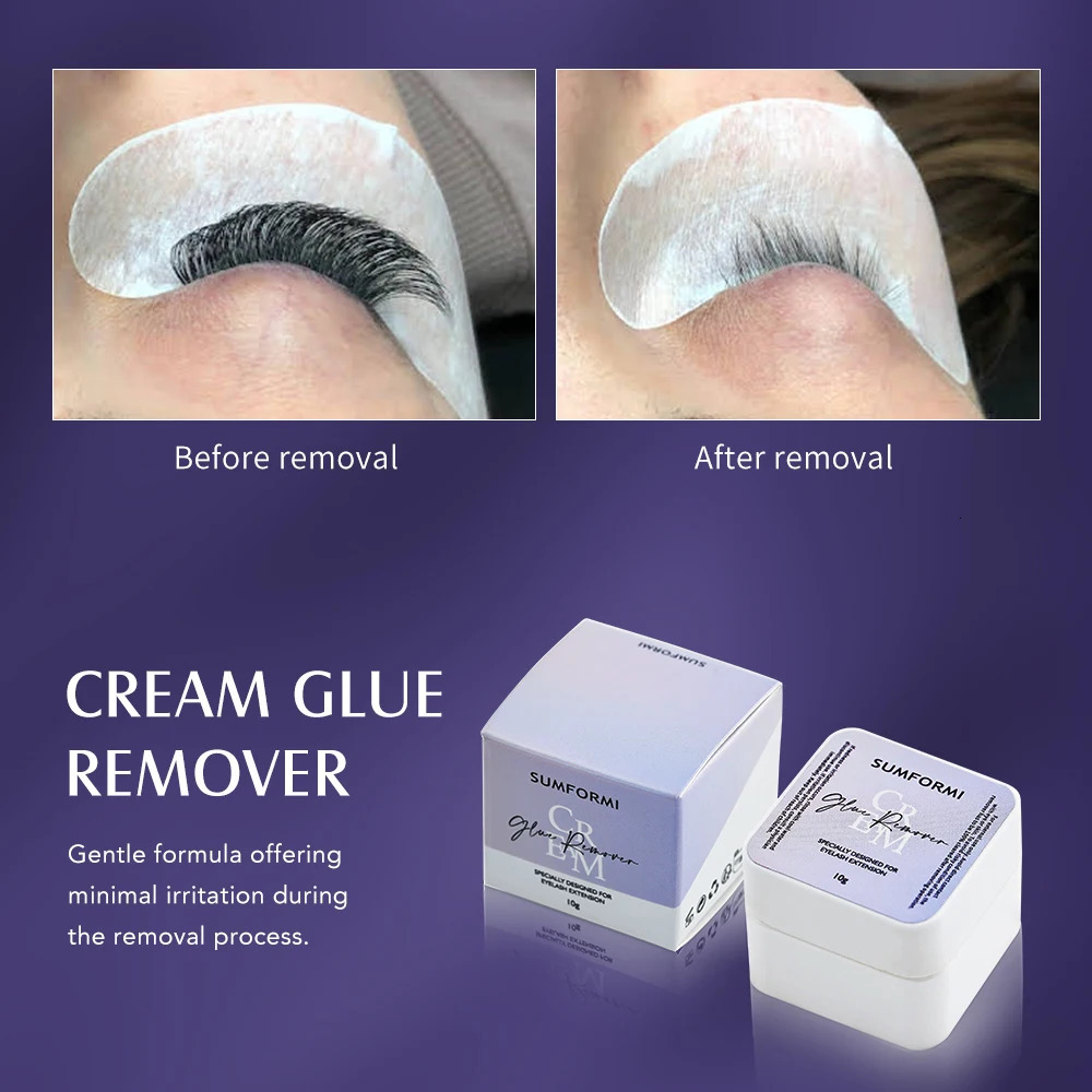 SUMFORMI Low Smell 10g Eyelash Adhesive Removing Cream No stimulation Fast Cleaning Makeup r Grafting Eyelash Adhesive Gel 240624