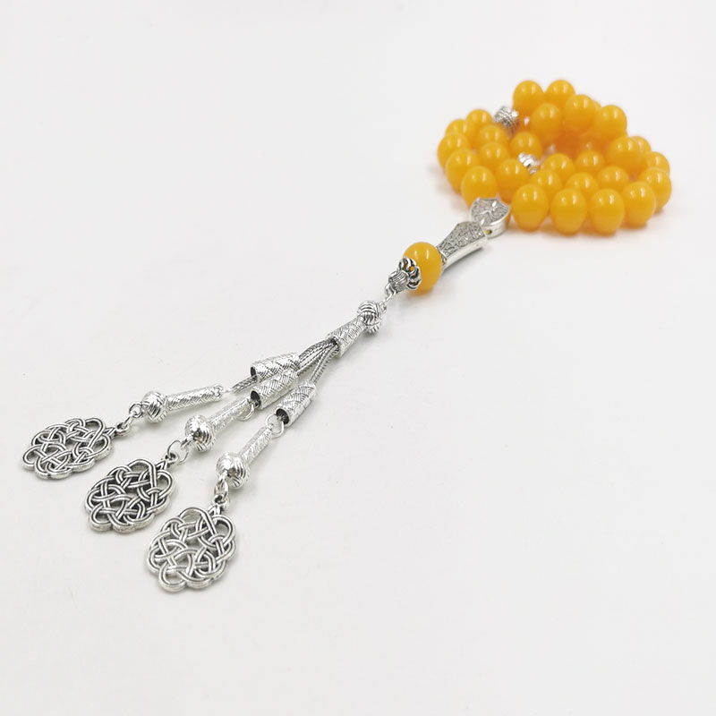Tasbih Yellow Resin beads bracelet ambers color turkish jewelry accseeories islamic misbaha necklace Rosary bead muslim Gift