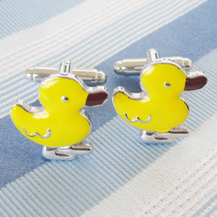 4 Designs Duck Cufflink Rubber Yellow Cuff Link Free Shipping
