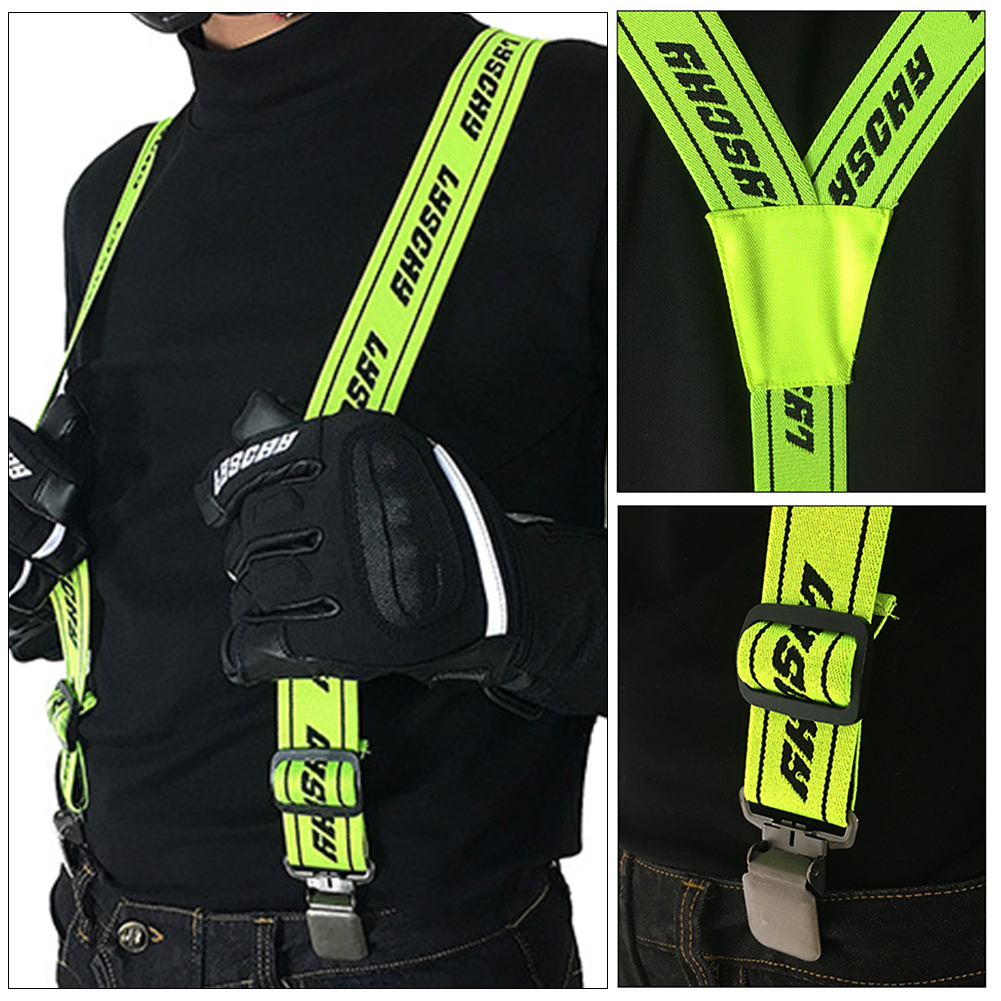 Motorcycle Y-back Riding Suspender Duty Braces Pant Suspenders Elastic Adjustable Straps For Motorbike Racing Pants Suspender