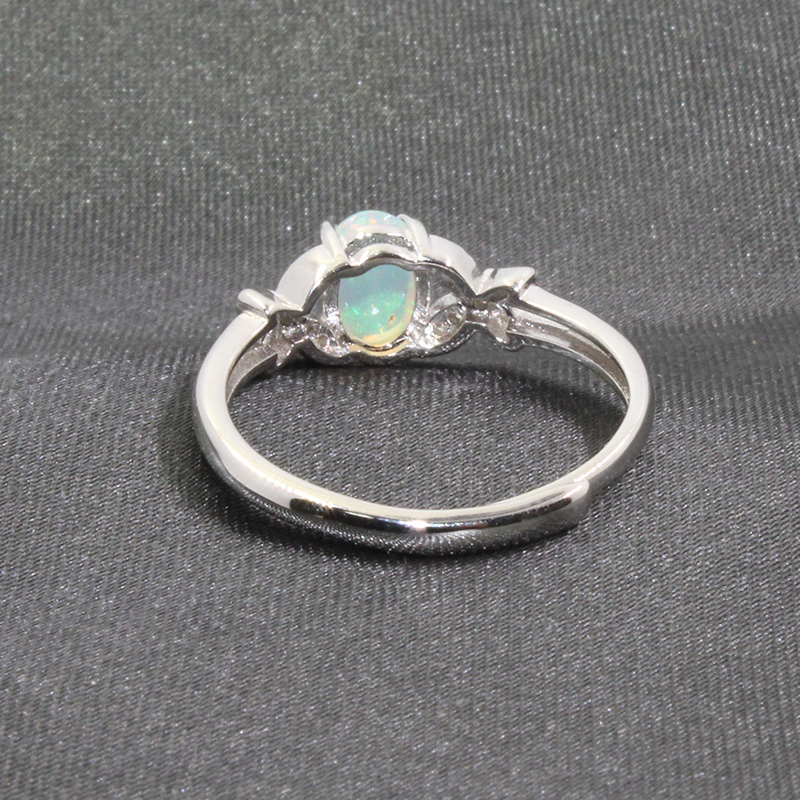 CoLife Jewelry 100% Natural Opal Ring for Woman 0.3ct 0.4ct 0.6ct Australia Opal Silver Ring Solid 925 Silver Opal Jewelry