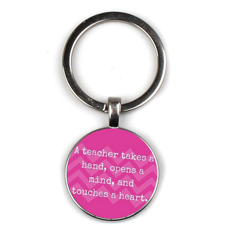 Christmas Teacher's Day Gift Merci Maitresse Keychain Cute Jewelry Charm Female Bag Key Chain Pendant Car PendantLobster Clasp