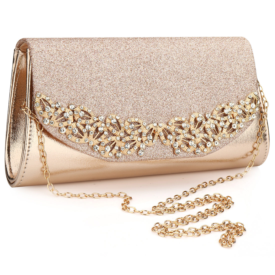 2021 Champagne Wedding Clutch Female Evening Bags Sac Main Femme Gold Silver Large Capacity Luxury Florl Rhinestone Clutches