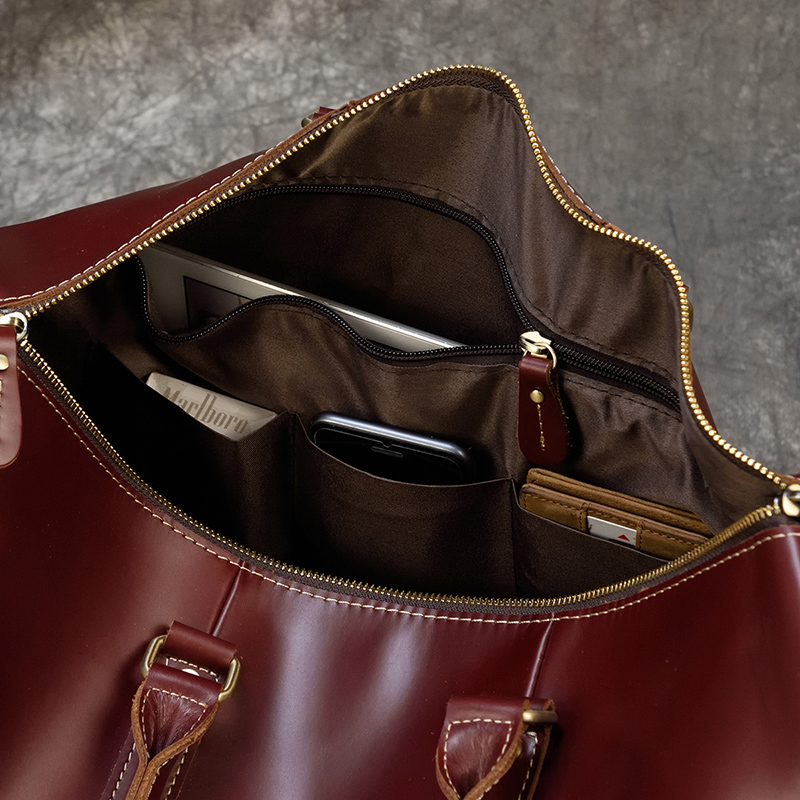 Newsbirds True Leather Travel Duffle Bag Weekender Bag Men Women Luggage Bags Large Capacity Handbags Men bags for flights