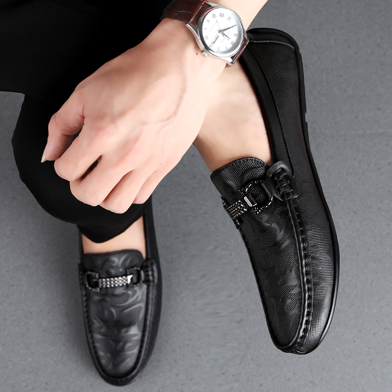 High Quality Mens Shoes Autumn Genuine Leather England Trends Fashion Loafers Male Footwear Men's Casual Shoes Man Slip on Flats