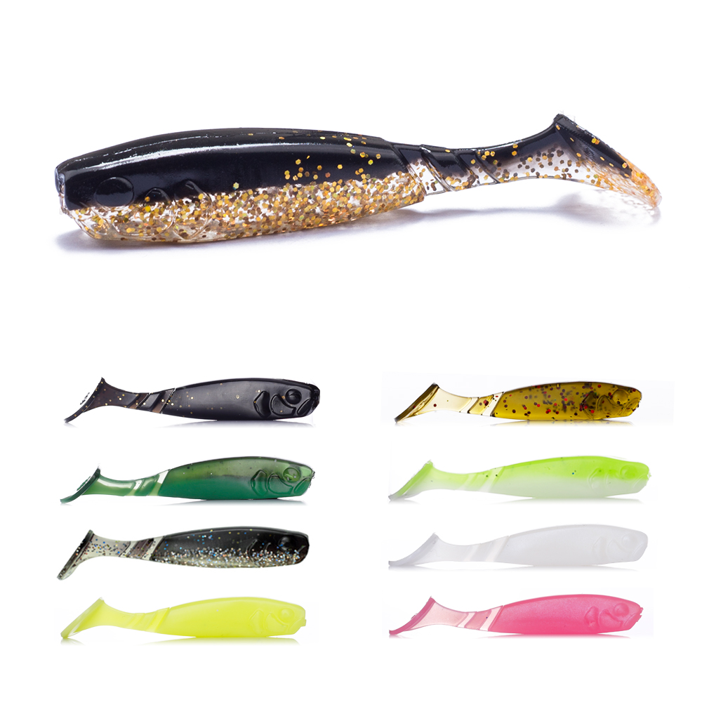 Hanlin 10/20pcs 55mm/2.5g Silicone Baits Artificial Fishing Lure T Tail Soft Lure Wobblers Fishing Pike Bass Tackle Sinking