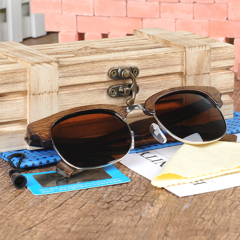 BOBO BIRD Brand Design Luxury Sunglasses Women Spectacles Original Ebony Wooden Handmade Sun Glasses Man Dropshipping