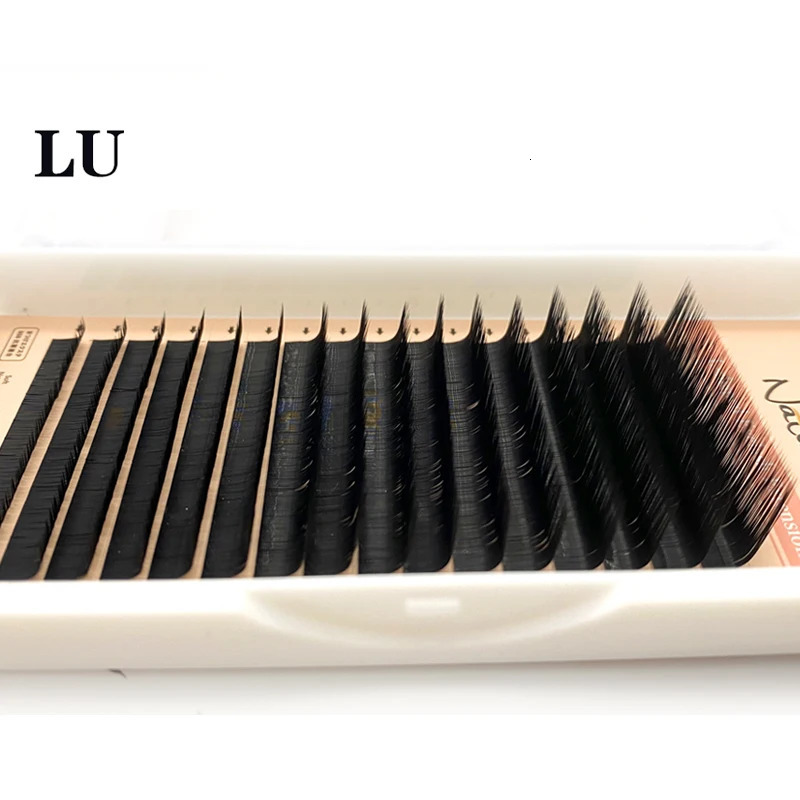 L / L / LC / LD / LU Curl False Eyelash Extensions Matte Black 8-15mm Mixed PBT Mink Eyelashes L M Shaped Lashes for Makeup 240624