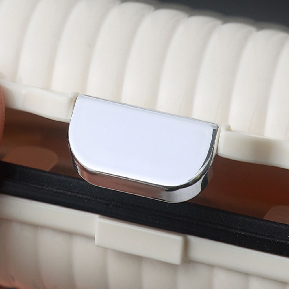 Silica Gel Weekly Pill Case Sealed Against Moisture Durable Pill Container Organizer Black Cream Mini Medicine Box Travel