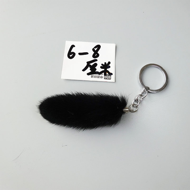 Real Mink Fur Tail Keychain Bag Charm Backpack Pendants Keyring Unisex Pants Accessories Natural Fur Toy