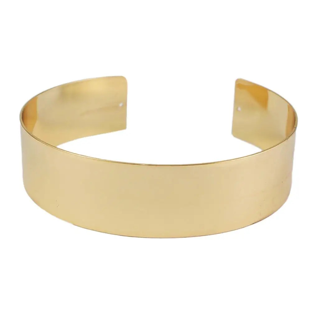 MANILAI Statement Torque Choker Necklace Women Gold Color Alloy Collar Maxi Necklace African Jewelry Chokers Big Jewelry Wide 240624