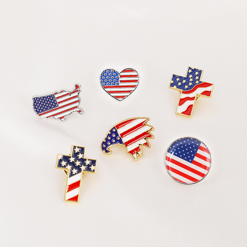 United States National Flag Enamel Pins US America Soldier Veteran Statue of Liberty Souvenir Badge Brooch Bag Clothes Lapel Pin