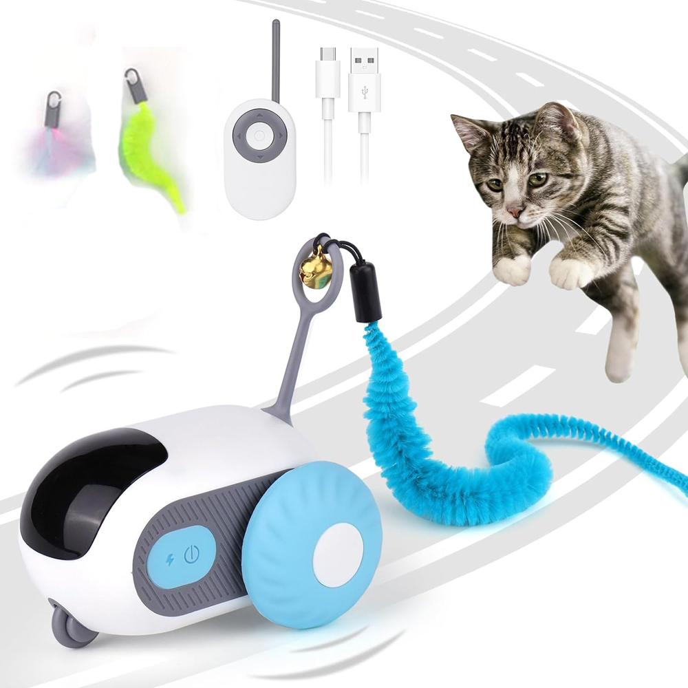 SmartCat Interactive Toy Car - 2 Mode Automatic/Remote Control for Cats & Dogs | Chase & Training Fun
