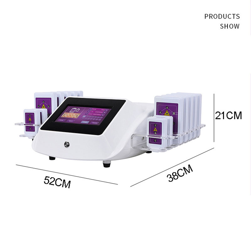 Professional Home Use 160mw 635nm-650nm Hot Lipo Laser LLLT Lipolysis 14 Pads Slimming Weight Fat Loss Beauty Lipolaser Cellulite Removal Body Shaping