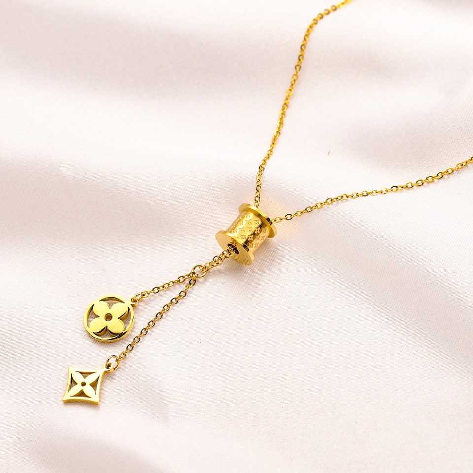 Luxury Designer Necklace Pendant Clavicle Chain Gold Silver Choker Neckalce For Women Jewelry Wedding Gift