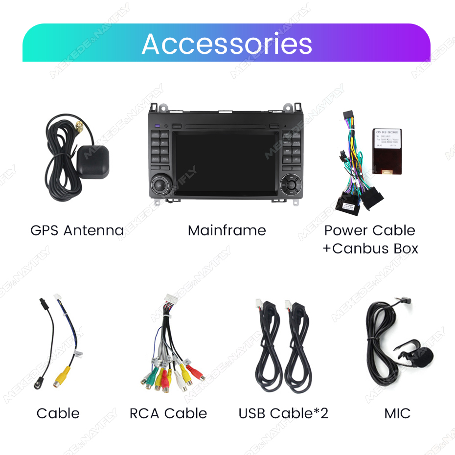 2Din Android Car Radio For Mercedes Benz B200 Sprinter W906 W639 AB Class W169 W245 Viano Vito Multimedia Player GPS Stereo WIFI