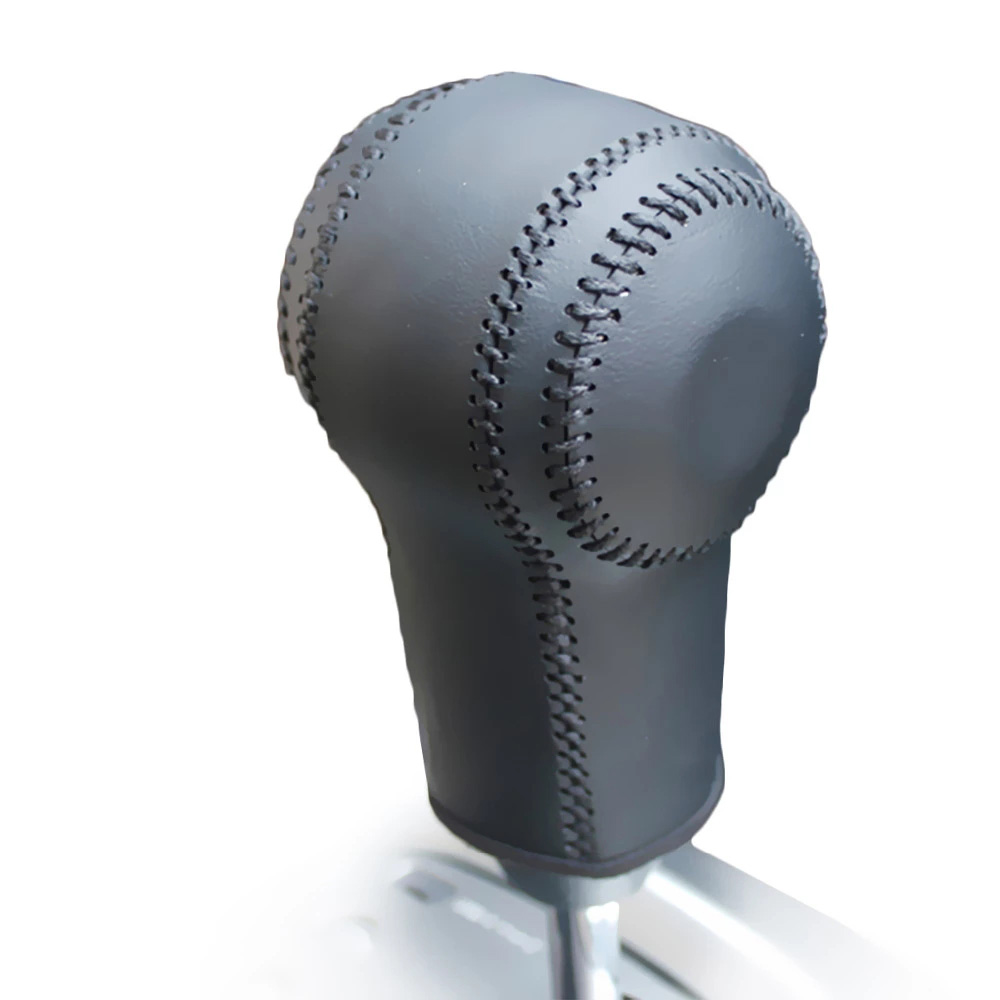 Black Genuine Leather Car Gear Head Shift Collars Cover for Nissan Qashqai X-Trail Automatic Gear Shift Knob Case
