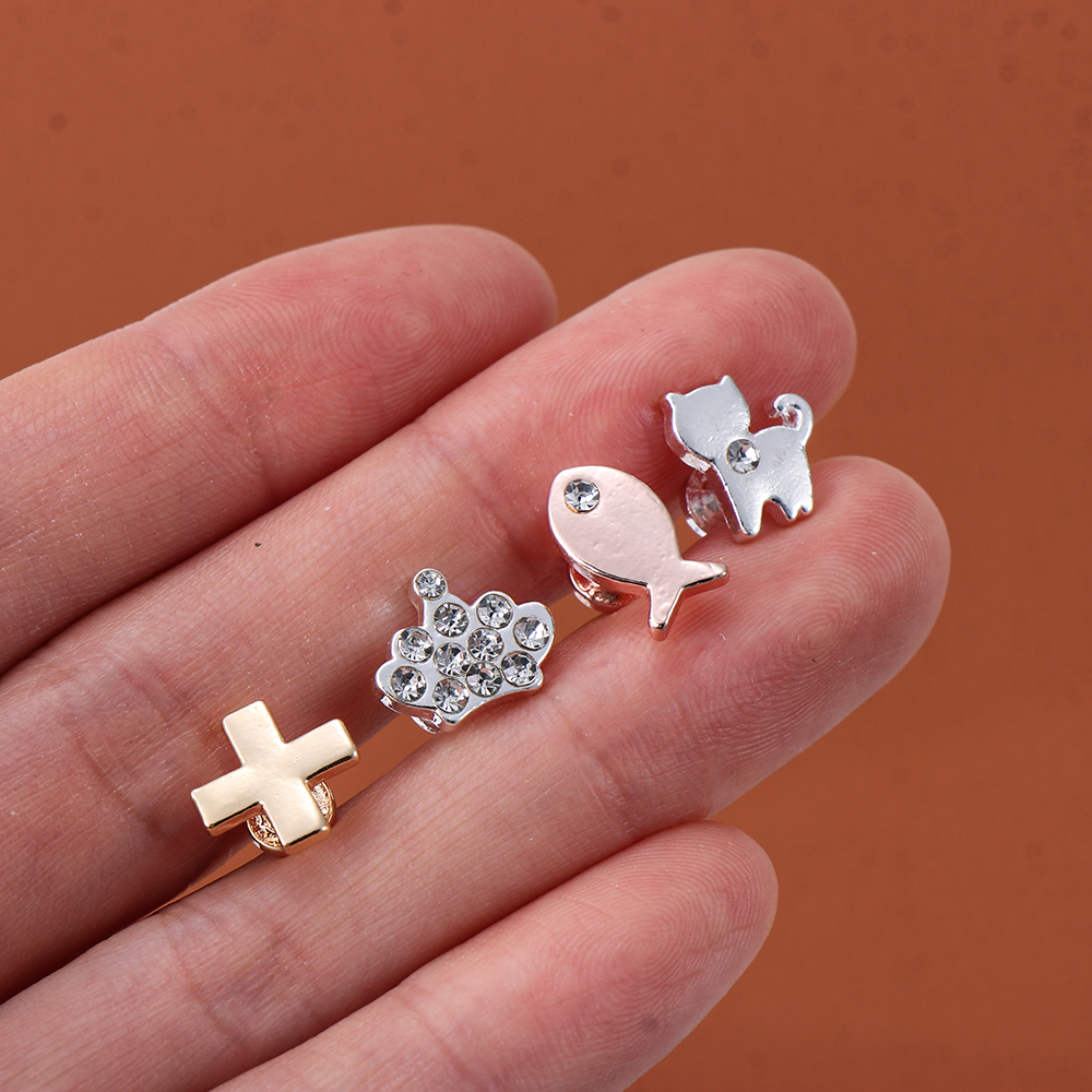 3Pcs Cute Metal Cat Fish Rivet Decorative Ring Nails For Apple Watch Band Ornament Charms Silicone Strap Accessories For iwatch
