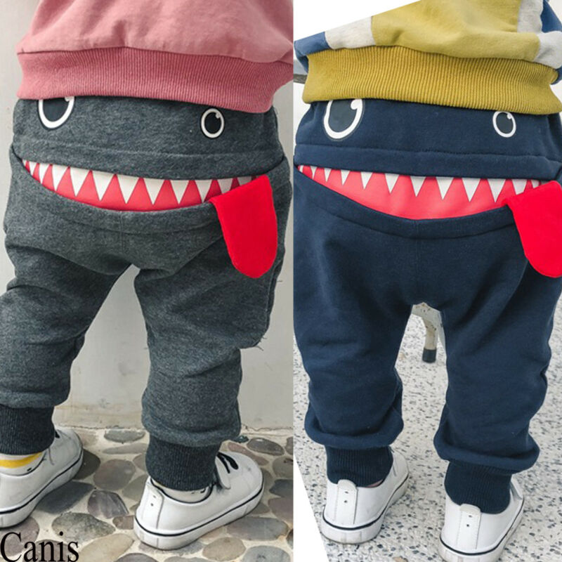 New Toddler Kid Baby Boys Big Mouth Monster Print Pants Bottom Leggings Trousers