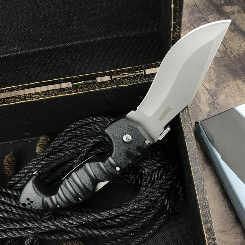 Spartan Dogleg Dog Leg Folding Nylon Fiberglass Handle CR MOV Blade EDC Hunting Tactical Rescue Pocket Knife Survival Defense Tool