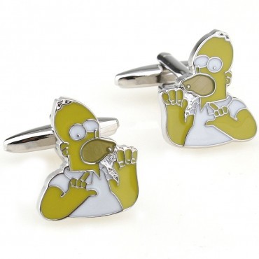 4 Designs Duck Cufflink Rubber Yellow Cuff Link Free Shipping