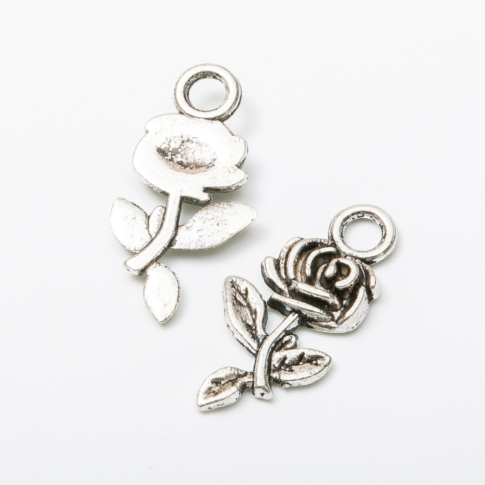 50pcs Vintage Flower zinc alloy charms pendant DIY Bracelet Necklace metal jewelry accessories 8127
