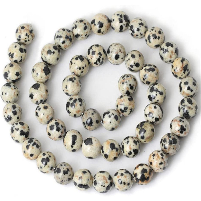 Natural Round Dalmatian Jasper Loose Beads 4/6/8/10 Mm for Jewelry Making DIY Beadbracelet and Exquisite Gift