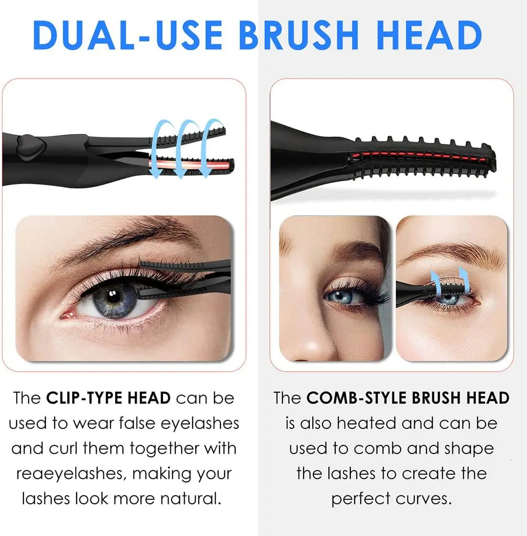 Heated Eyelash Curler USB Rechargeable Electric Eyelash Curler For Eye lash Quick Natural Curling and 24 Hours Long Lasting 240621