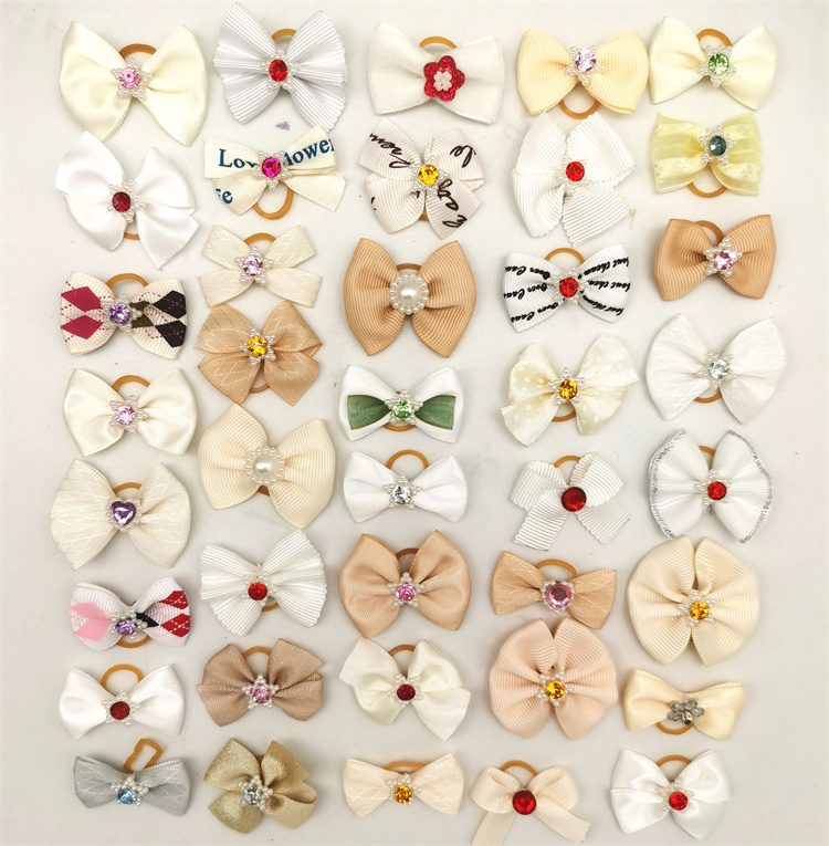 1200pcs Pet Grooming Hair Bows Puppy Mix Colours Decorate Hair Accessories for Small Dog Hair Rubber Bands Dog Grooming LT059