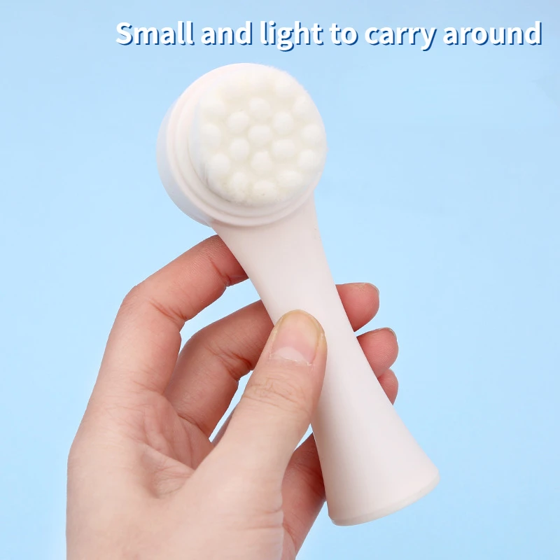 Face Wash Brush Soft Hair Cleanser Double-sided Brush Facial Pore Deep Cleaning Tool Blackhead Device Compact and Portable