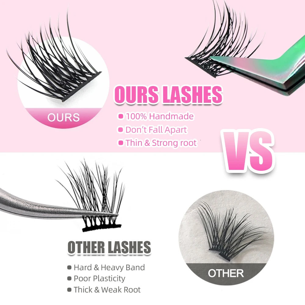 DIY 144 Cluster Lashes YUANZHIJIE free ship Segmented Beam Natural C/D Curl Individual Mink Eyelashes Makeup Supplies at home 240624
