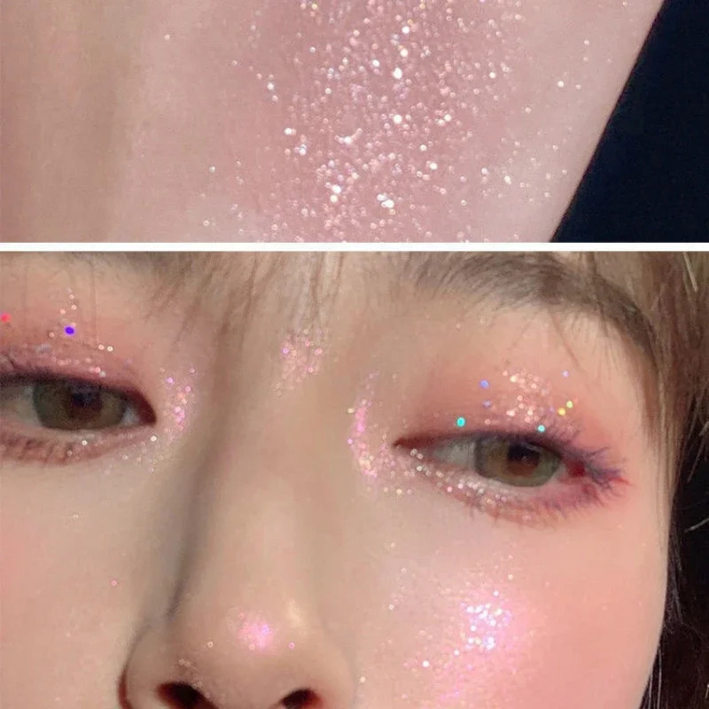 Glitter Eyeshadow Palette Pink Pearly Korean Charming Eye Makeup Palette Shiny Eye Shadow Eye Pigments . 240624