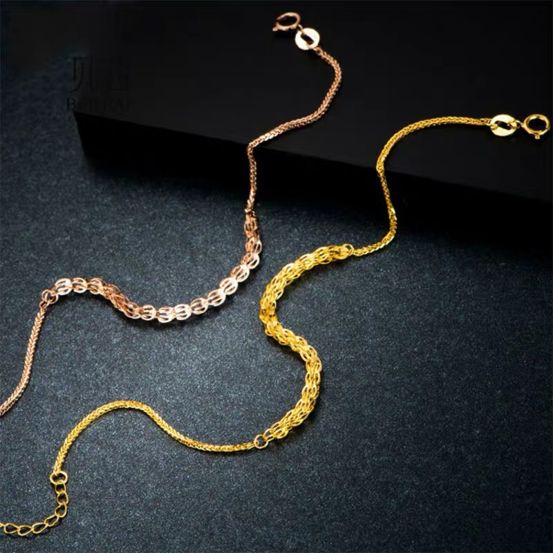 RUIYI Real 18K Gold Bracelet Luxury Half Phoenix Tail Design Pure AU750 Adjustable Chain for Women Fine Jewelry Gift