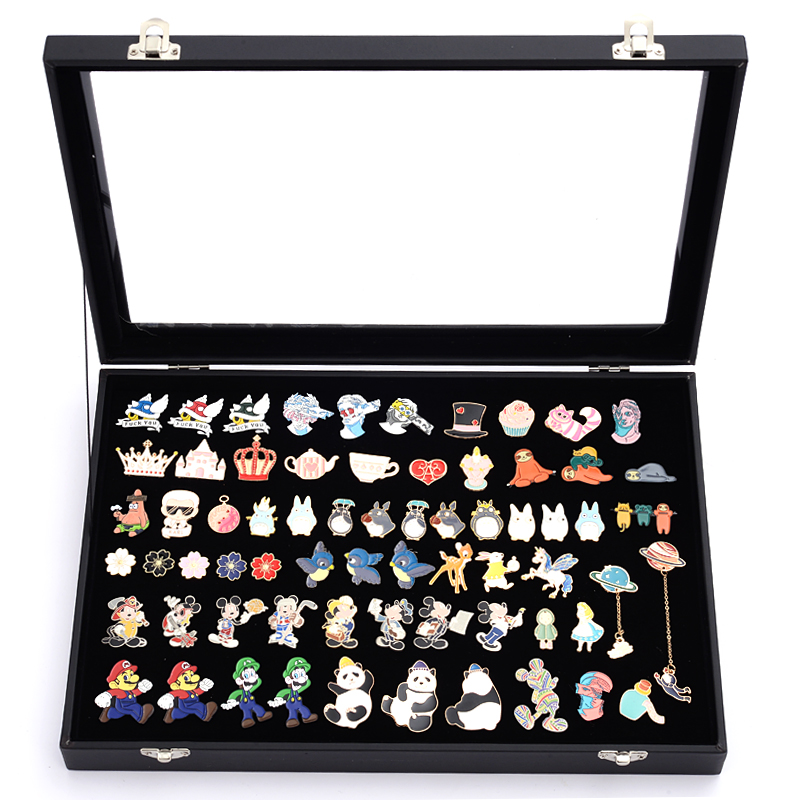 Badge Storage Box Transparent Dust-proof Medal Jewelry Box Large Capacity Brooch Wall Display Frame Pin Gift Box Collection