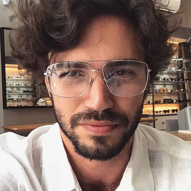 Square Sun Glasses Frame Women Gold Metal 2018 Brand Designer Flat Top Big Eyeglasses Optical Frame Men Unisex Sunglasses UV400