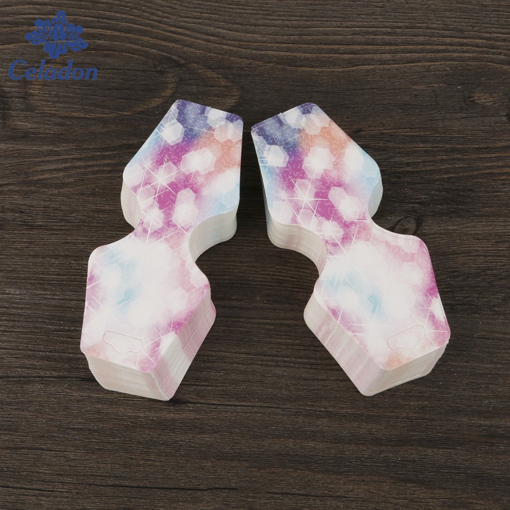 New Arrival 100pcs 4.5x10.8cm Colorful Paper Cards Printing Jewelry Necklace Bracelet Hang Tag Jewelry Display Cards Label Tag