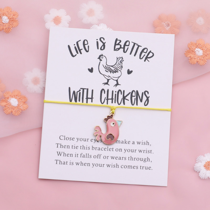Chicken Wish Bracelet Funny Chicken String Animal Friendship Bracelet Chicken Jewelry Women Men Best Friend Interesting Gifts