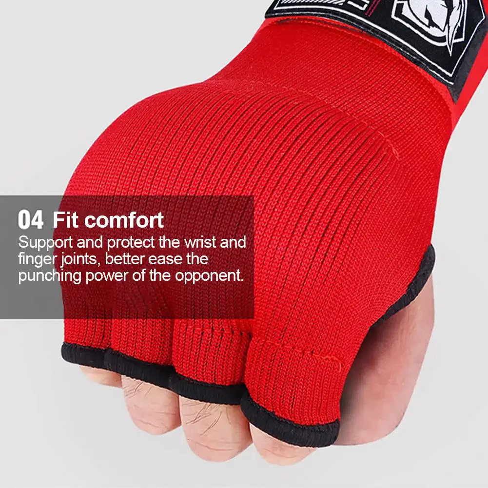 1Pair Gel Boxing HalfFinger Gloves Lazy Quick Hand Wrap Combat Free Bandages 240619