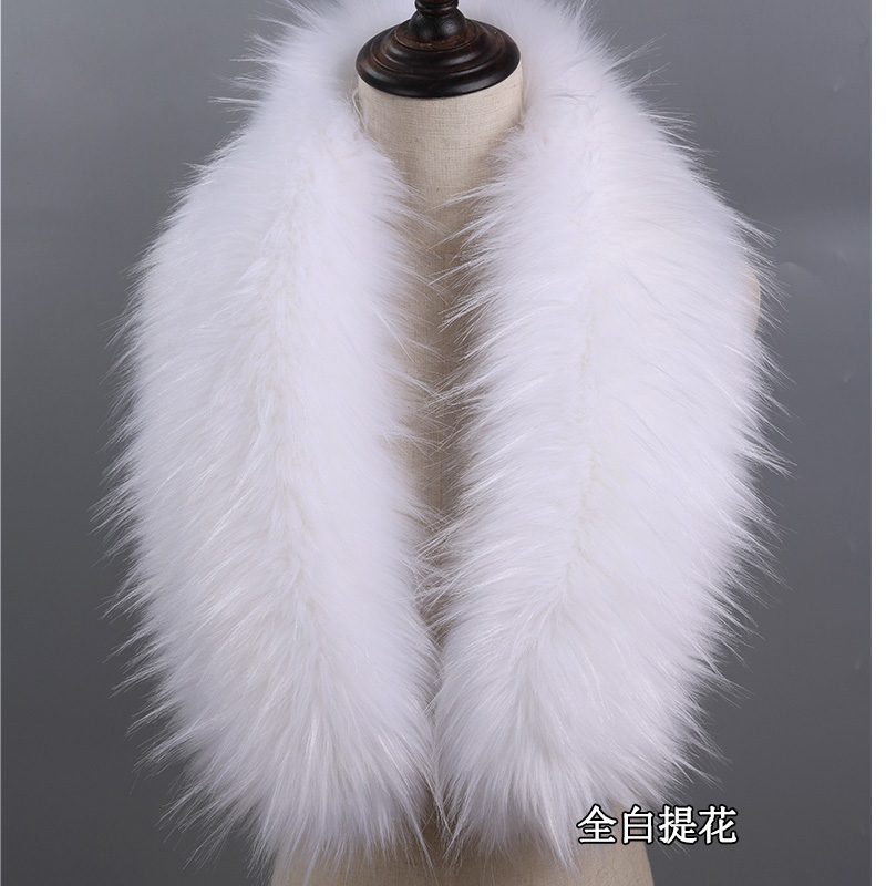 2023 100% High Quality Faux Fur Collar For Women Men Children 50cm 75cm 90cm Fur Scarf Winter Jackets Hood Warm Fluffy Decor