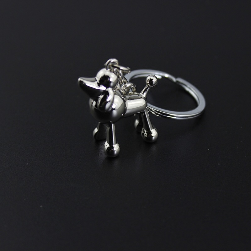 Creative 3D Pet Poodle Keychain Cute Key Ring For Women Men Lucky Dog Key Chain Key Holder Bag Charm Keyring Jewelry Gift