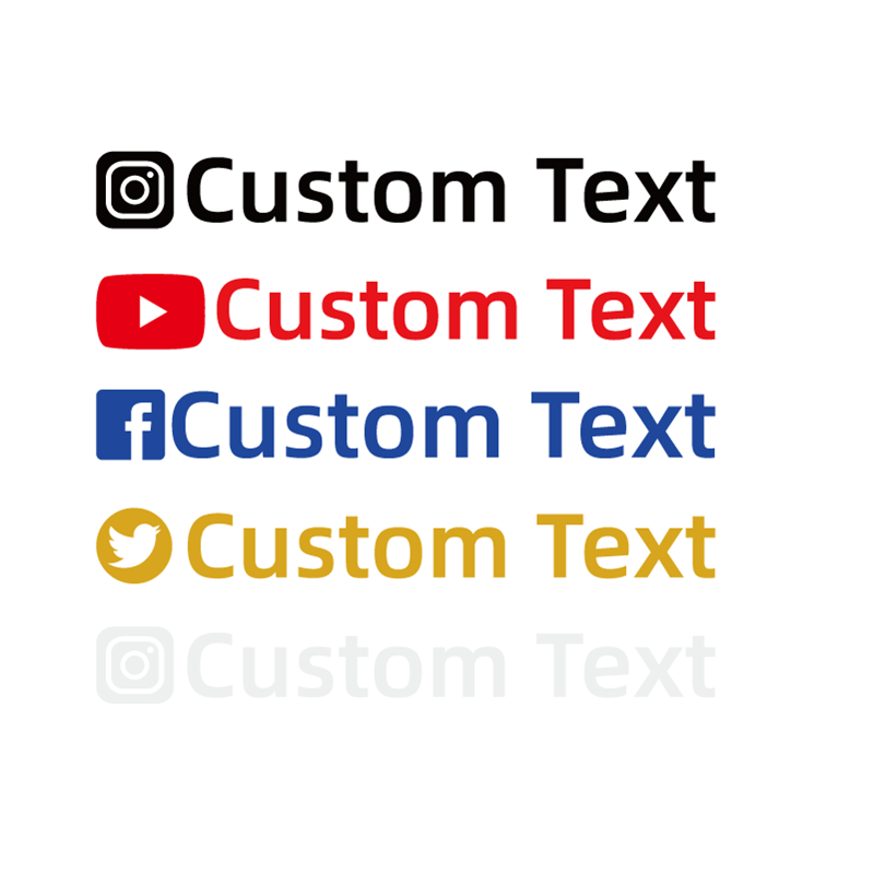 Custom Text Stickers For Instagram Twitter YouTube Facebook and So On Decals car Rear Windshield Motorbike Drop Shipping