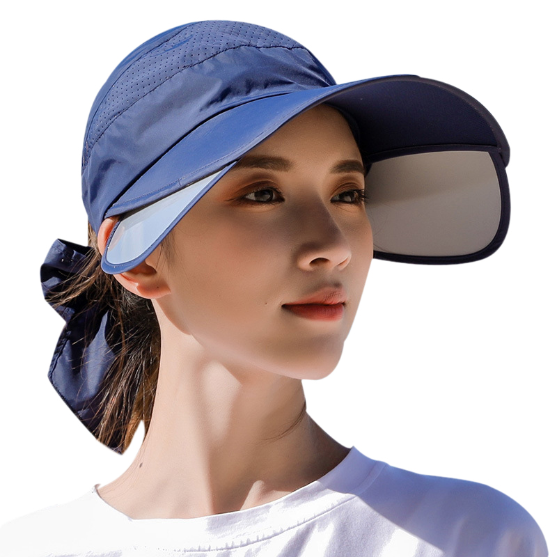 Women's Cycling Breathable Sun Hat Visor Caps Female Scalable Brim Empty Top Wide Brim Baseball Cap Outdoor Anti-UV Beach Hats