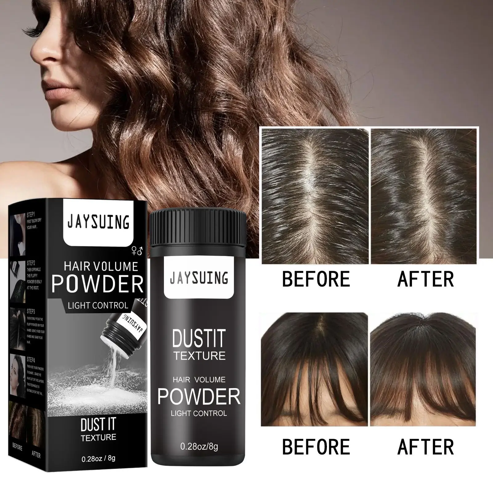 Mattifying Hair Powder Increases Hair Volume Long-Lasting Hair Texturizer Powder Unisex Fluffy Thin Hairs Styling Powder