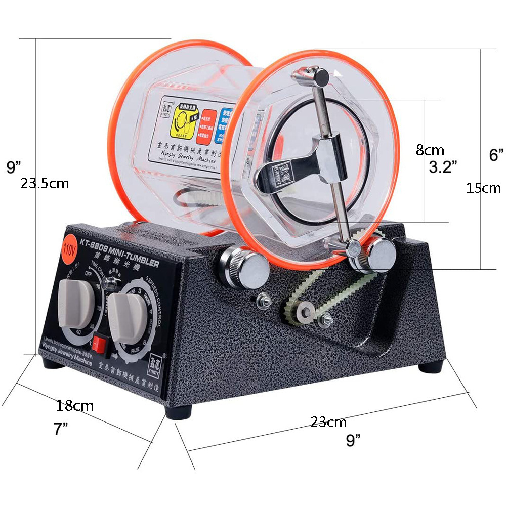 3kg Rotary Tumbler Surface Polisher Jewelry Polishing Machine KT6808 Finishing Machine with Polishing Bead for Chamfering