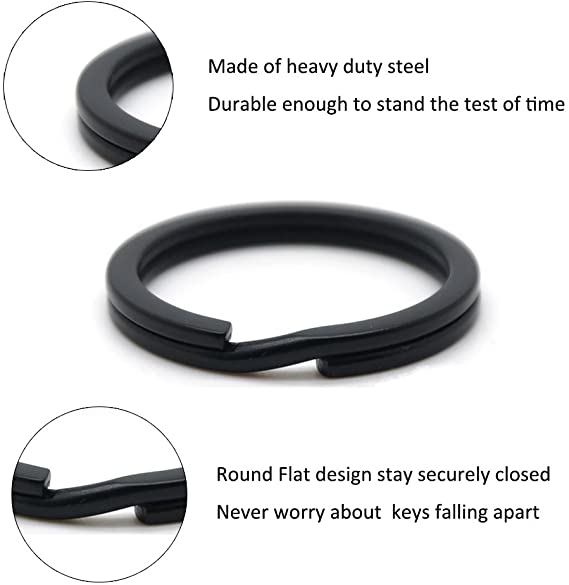 12PCS Flat Key Rings Round 30mm Diameter Metal Keychain Rings Split Keyrings Flat Ring for Home Car Office Keys Attachment
