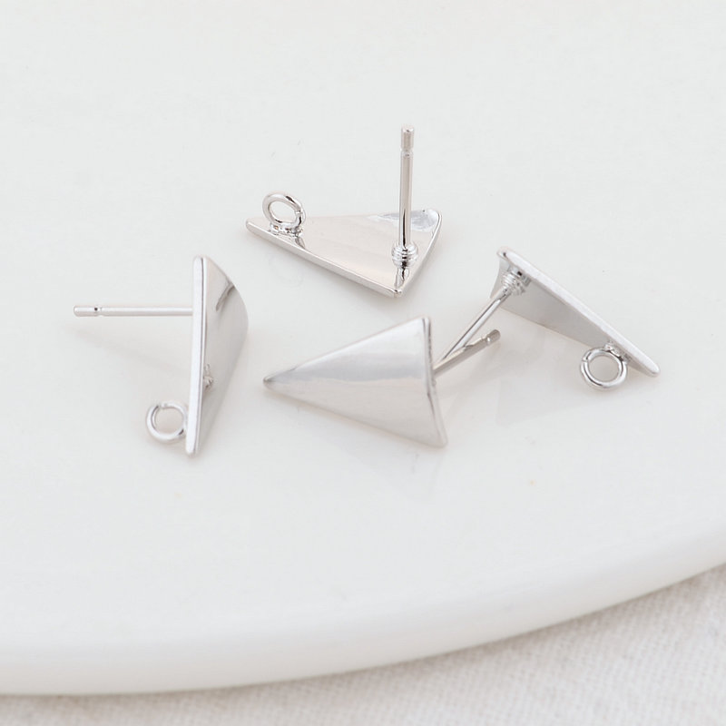 11.5*8 MM 14K Gold Plated Brass Triangle Stud Earrings High Quality DIY For Jewelry Making Finding Earrings Accessories